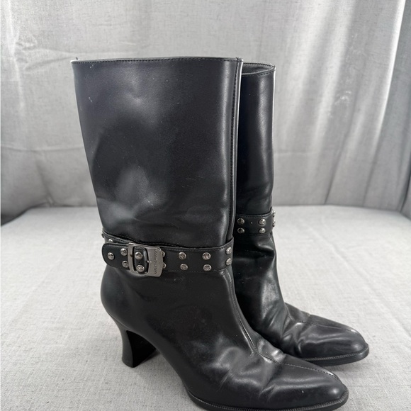 Harley Davidson Heeled‎ Boots Black Genuine Leather Women's Size 6.5 - Picture 1 of 7